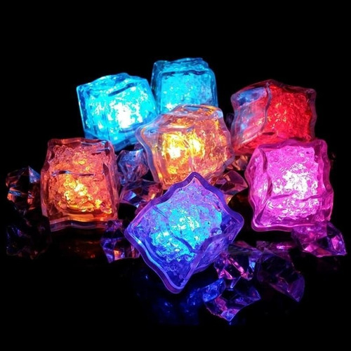 Imagen 2 de 10 de Combo Oferta Cubitos Hielo Luminoso Luz Led Cocktail X 12 Un