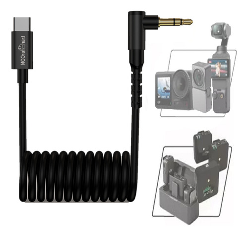 Cabo Microfone P/ Rode Hollyland Boya Celular iPhone Usb-c