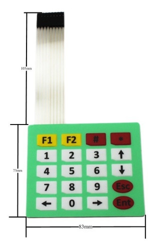 Imagen 4 de 5 de Teclado Matricial 4x5 De Membrana, Keypad - Arduino Pic Avr