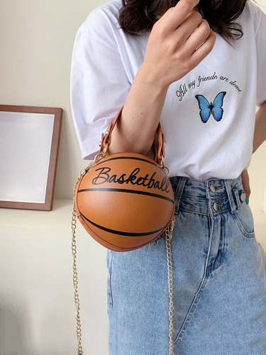 Bolsa Bandolera Basketball Balón Miel Liso Níquel Miel