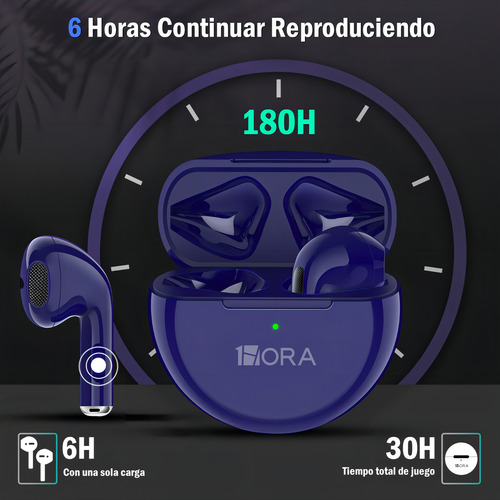 Fones de ouvido intra-auriculares sem fio Aut119 Blue de 1 hora