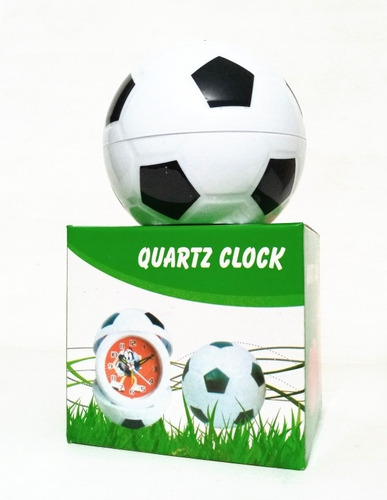 Reloj De Mesa Modelo Pelota De Fútbol Con Alarma 