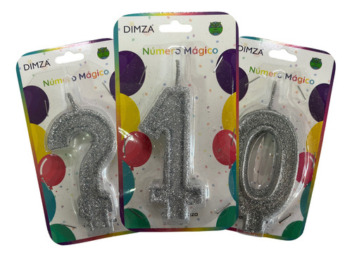 25 Velas Mágica De Numero Para Pastel Plata A Super Mayoreo!