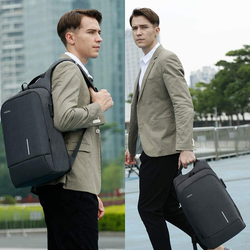 Mochila Para Laptop Vgoal Con Puerto Usb Color Gris