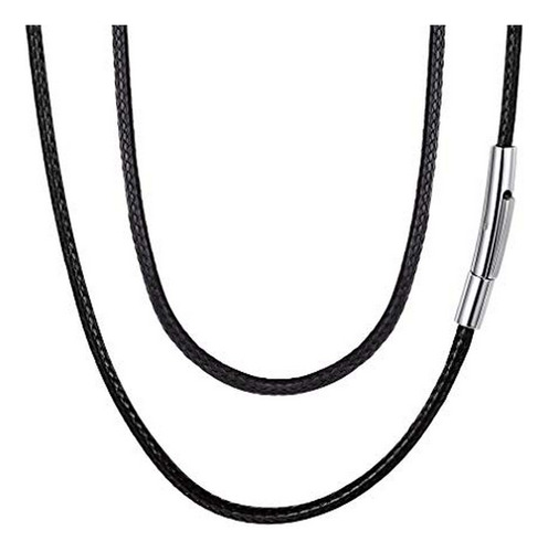 Cadena, Collar Para Hombr Cordón De Cuero Trenzado 2 Mm-3 Mm