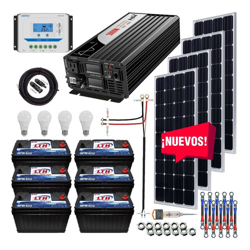 Kit Solar 3500 Watts Lth Inversor 2000 Onda Pura Pwm Display