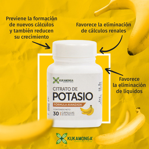 Citrato De Potasio - 60 Cápsulas Sabor Sin sabor