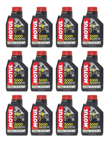 Caja 12 Pz Aceite Motul 5000 20w50 Pulsar Fz R6r R1 Gsxr Zx6