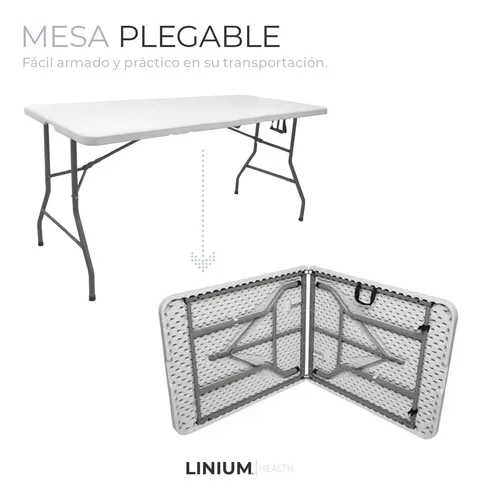 Mesa plegable blanca 1.80 mts