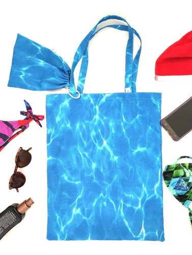 Imagem 10 de 10 de Bolsa De Praia Ou Compras Sacola Tipo Ecológica Com Saquinho