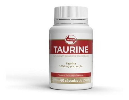 Taurine Kit 2x 60 Capsulas Taurina Alta Pureza Vitafor Sabor Natural