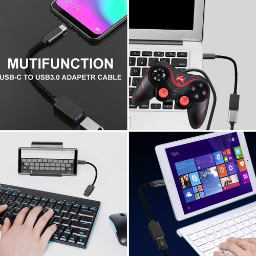 Adaptador Usb 3.0 Tipo C Otg 0,15 Metros Hilo Trenzadferroso