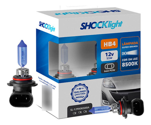 Par Lampada Super Branca Hb4 9006 12v 51w Shocklight