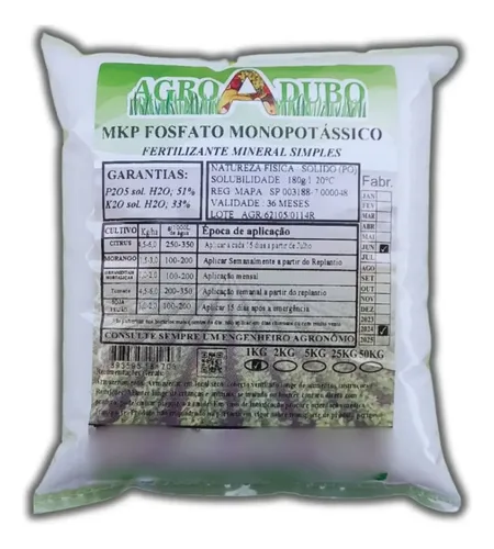 Fertilizante Mkp Fosfato Monopotassico 1kg