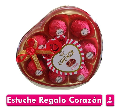 Estuche Regalo Chocolates Adro Corazón X8 Bombones 