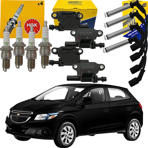 Kit Cabo Vela Bobina Ignição Onix Prisma 1.4 8v Flex 2013-19