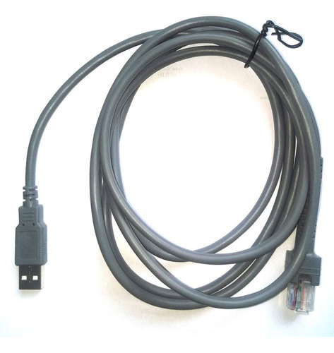 Cable Usb A Rj48 2 M Gris Para Escáner De Código De Barras