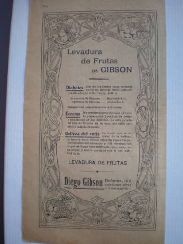 Antigua  Publicida Año 1906 De Levadura Gibson