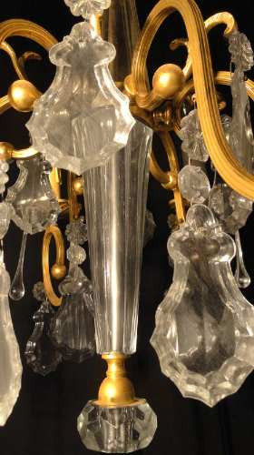 Antigua Araña Estilo Frances Bronce Con Caireles Y Plaquetas