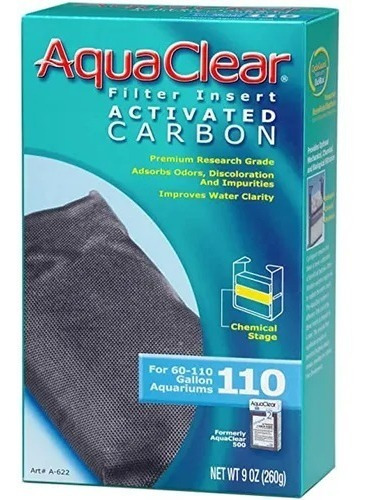 Carbon Activado Aquaclear 110 260grs Filtro Acuario 