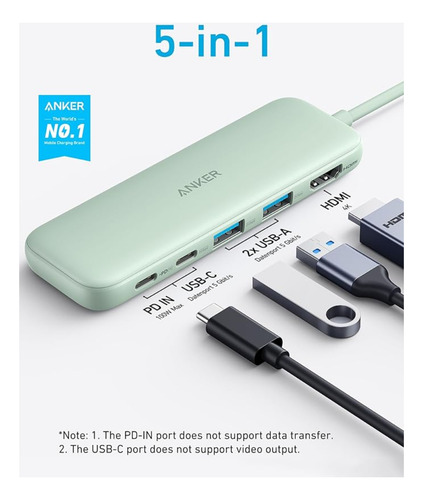 Anker Hub 332 Usb-c 5 En 1 Verde