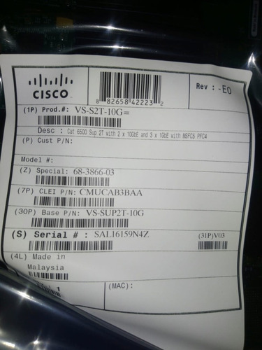 Cisco Catalyst 6500 Vs-s2t-10g ( Vs-sup2t-10g ) (nuevo)