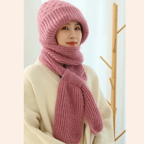 Bufanda Y Gorro De Felpa Tejidos Uno En Todo For Mujer, Cál