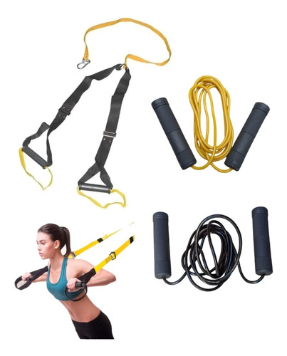 Bandas De Suspension + Soga De Saltar Entrenamiento Fitness