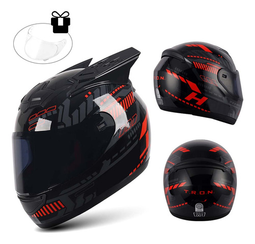 Casco Abatible Moto Deportivo Diseño Negro Rosa Certificado