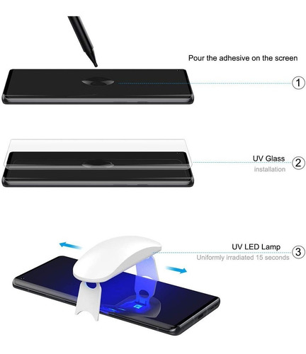 Imagem 6 de 8 de Película De Vidro Oneplus 8 Pro 6.78 Curva Cola Liquida Uv