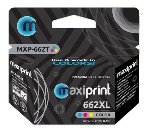 Cartucho Maxiprint Mxp-662t Compatible Hp 662xl Mi