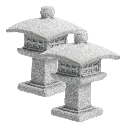 Set De Estatuas De Faroles De Pagoda Japonesa En Miniatura P