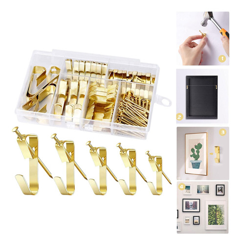 130x Kit Para Colgar Cuadros Con Clavos De Acero,
