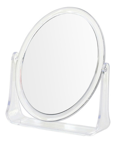 Imagen 1 de 6 de Espejo Maquillaje Doble Oval 16x14 Base Acrílica Aumento 2x
