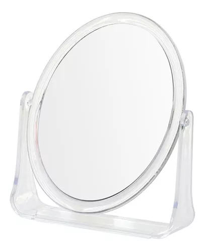 Espejo Maquillaje Doble Oval 16x14 Base Acrílica Aumento 2x