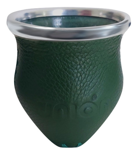 Imagen 2 de 5 de Mate De Vidrio Grande Unión Verde Oscuro Boca Ancha