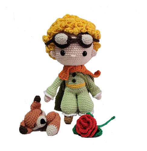 Amigurumi Muñeco El Principito Con Zorro Tejido Al Crochet