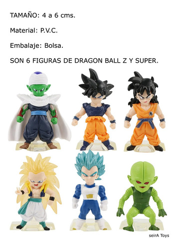 6 Mini Figuras De Dragon Ball Z. 4 A 6 Cms. Goku. Vegeta.