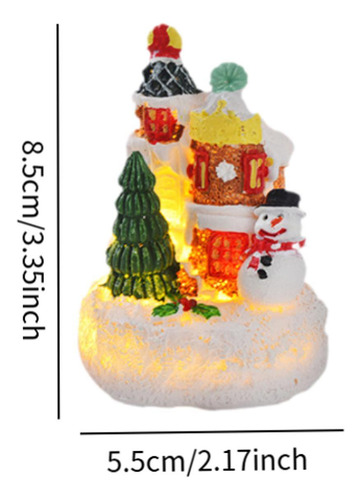 Casa Luminosa Navideña Escena De Nieve Navideña Figura De