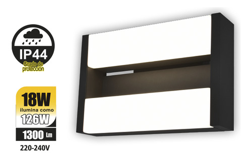 Lampara Led Para Pared Exterior Aplique De Jardin Cochera