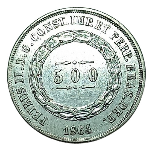 Brasil - 500 Reis 1864 - Km 464 (ref 046)