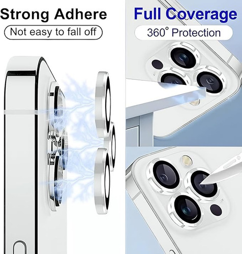 Protector Lente De Camara Metálico Para Iphone Pro / Pro Max Plateado Iphone 14 Pro / 14 Pro Max