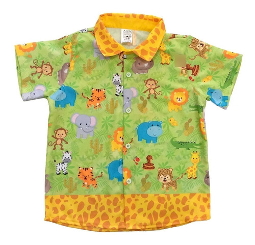 Camisa Infantil Safari Festa Animais