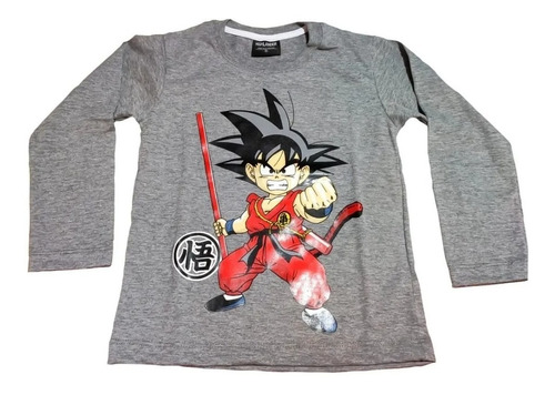 Remera Dragon Ball Goku Niño Niña Unisex Manga Larga