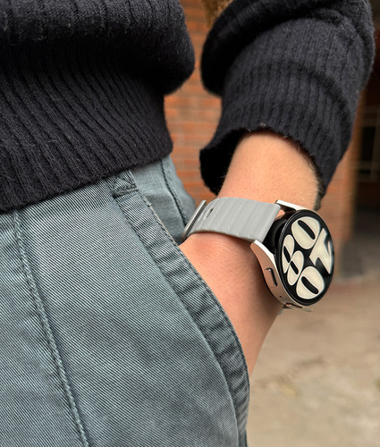 Malla Lineas Para Samsung Galaxy Watch Active 1 Y Active 2 Gris