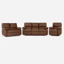 Comprar Set Sofás Reclinable 2 Y 3 Cuerpos +bergere Archie Tela Café