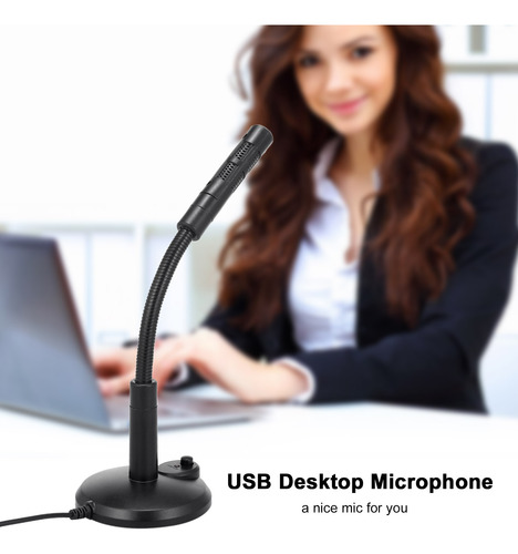 Micrófono De Escritorio Usb Plug & Play Omnidireccional Para