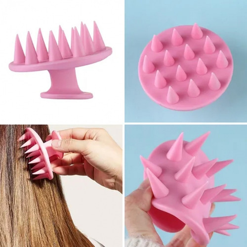 Escova De Silicone  Para Massagem Corporal E Couro Cabeludo