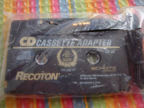 Fita Cassete Adaptador  Cd Carro Plug P2 Recoton Cd 20