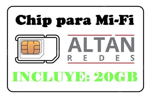 Chip Para Mi-fi | Módem Portátil | Altán Redes | Con 20gb